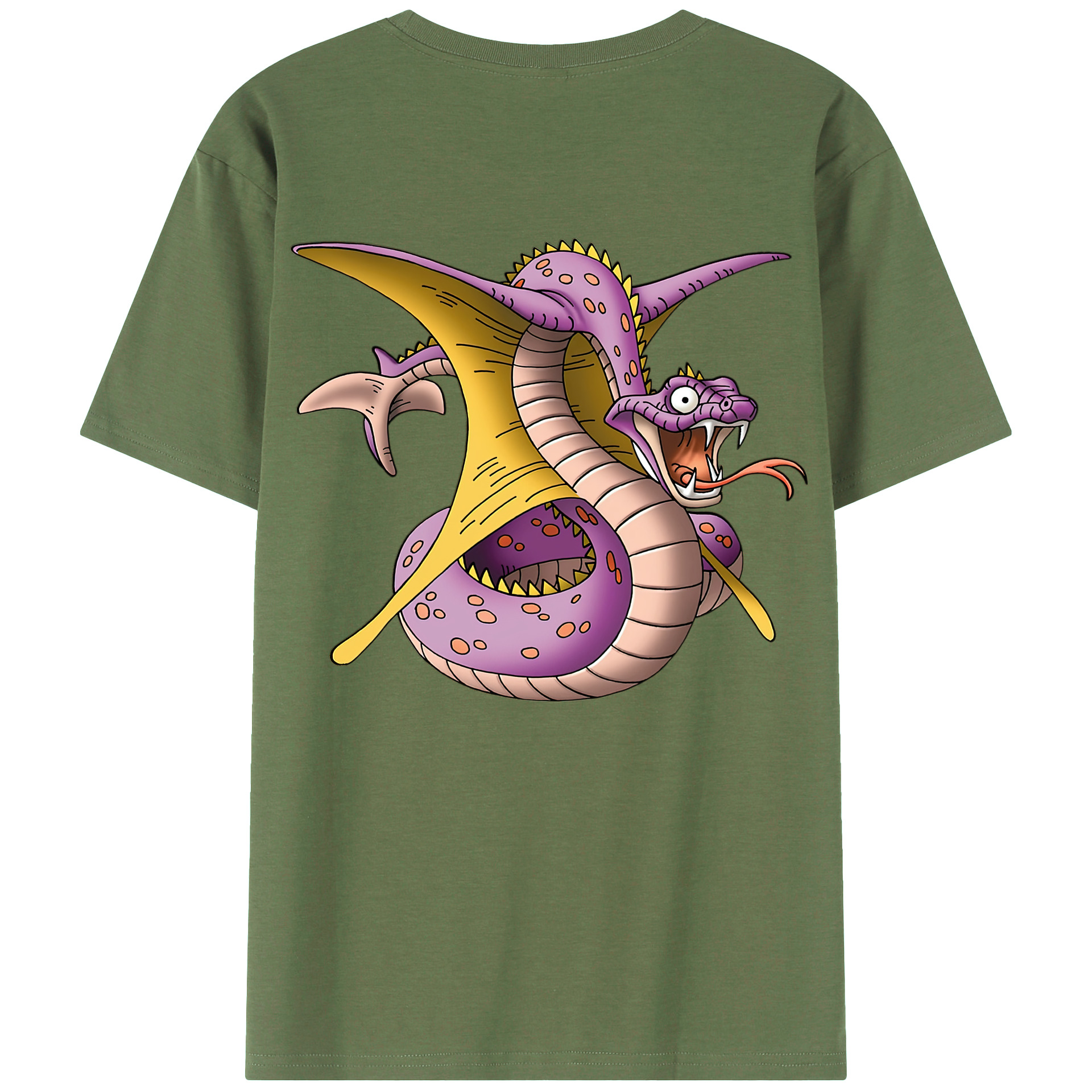 （画像用） ドラゴンクエスト Doragon Kuesuto Dragon Quest 綿100％ メンズ半袖Tシャツ（バックプリント） 通気性